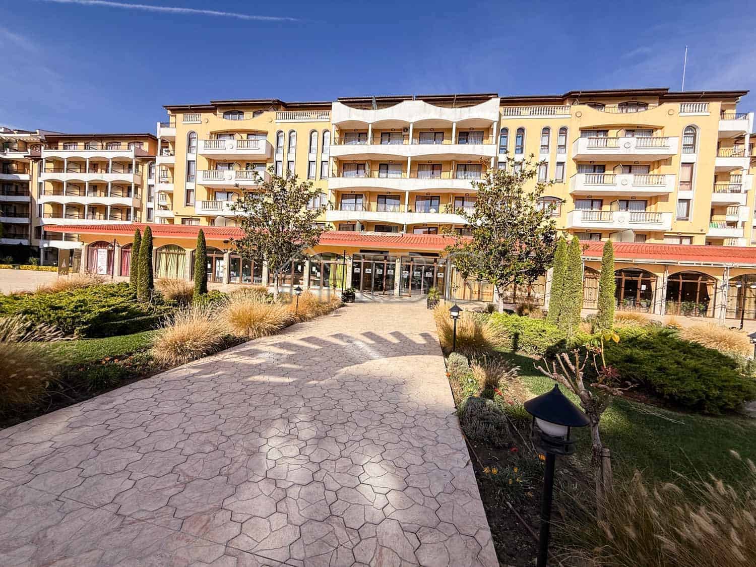 Modern 2-bedroom, 2-bath apartment in Royal Sun Complex, Sunny Beach, Bulgaria.