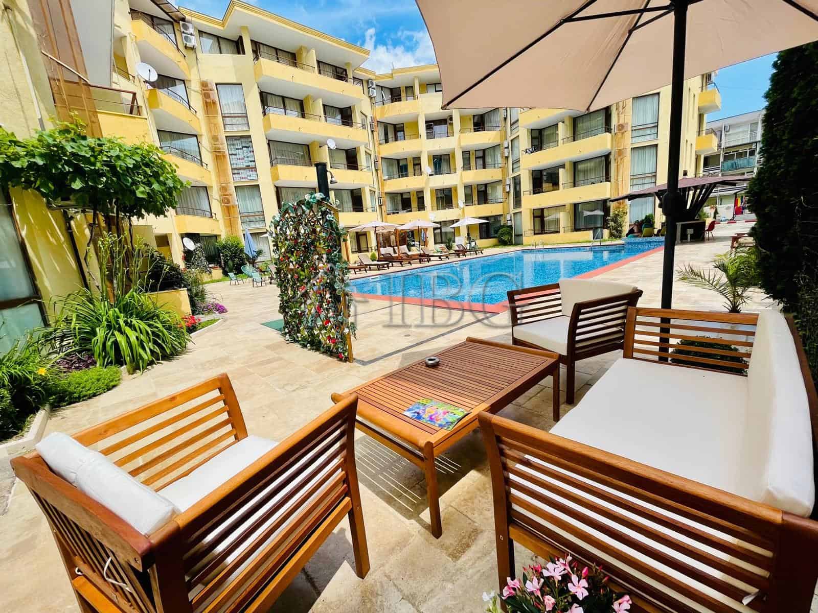 Modern 2-bedroom apartment with three balconies in Sands Complex, Sunny Beach. Perfect for relaxing.