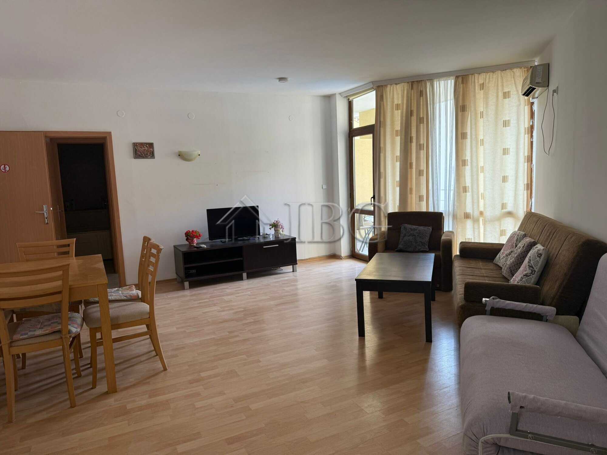 Bright 2-bedroom apartment with three balconies in Sands Complex, Sunny Beach. Modern living space w.