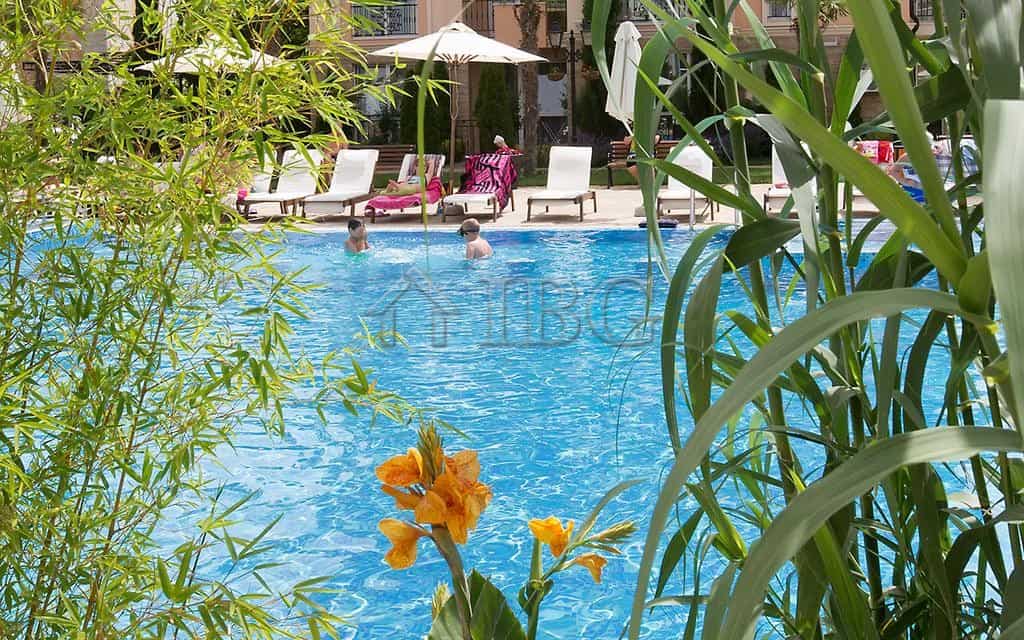 Modern 2-bedroom apartment with pool view in Sunny Beach, Bulgaria.
