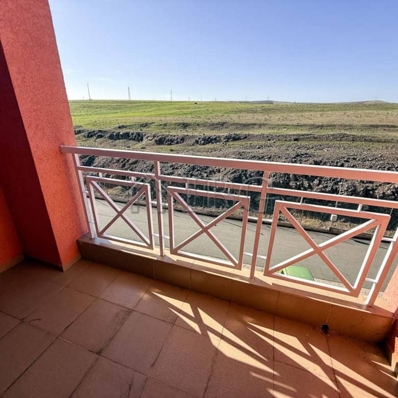 Balcony view from a furnished 2-room apartment near Sunny Beach, Bulgaria.