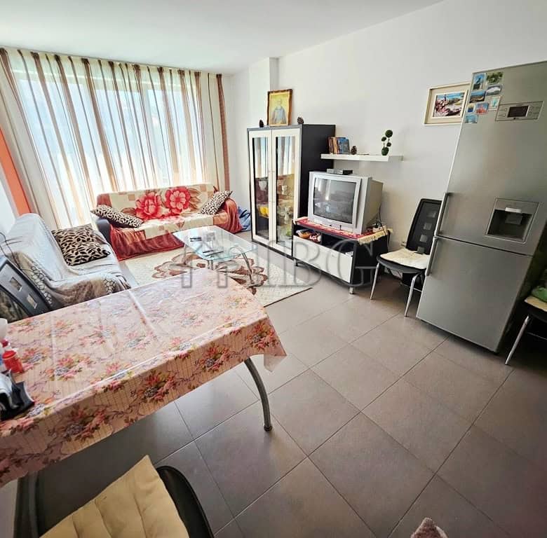 Cozy living room with pool and sunny views, 2-bedroom apartment in Sunny Beach.