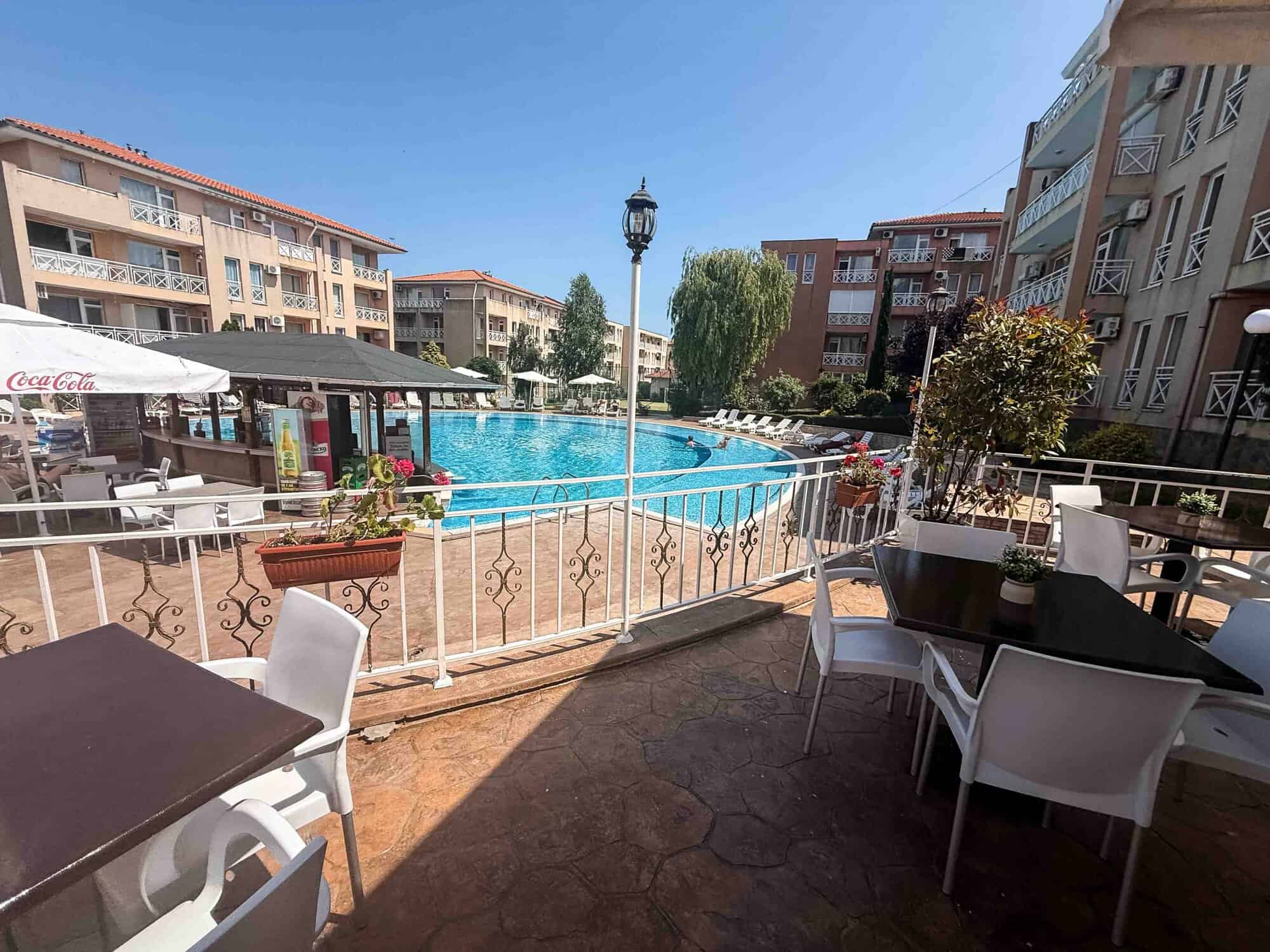 Cozy studio apartment for sale near Sunny Beach with pool view and modern amenities. Perfect holiday.