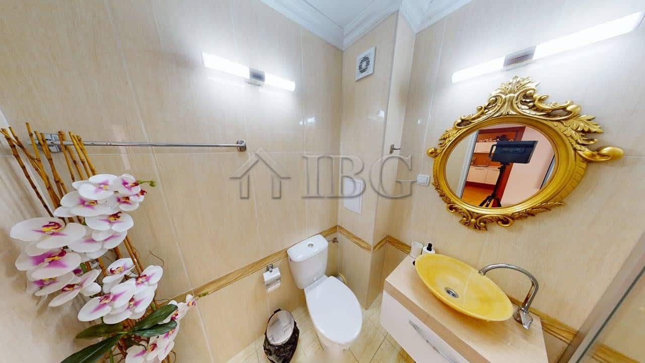 Bright one-bedroom apartment interior with elegant decor in Sunny Beach.