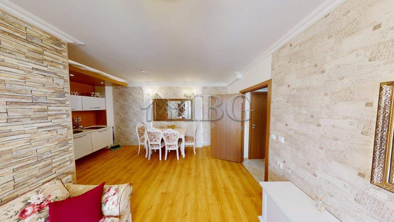 Cozy one-bedroom apartment interior with modern decor in Sunny Beach, perfect for comfortable living.