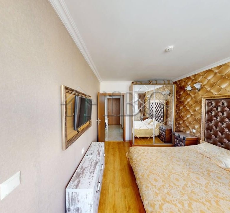 Bright interior of a 2-room apartment in Sunny Beach, Bulgaria, featuring modern decor and comfortab.