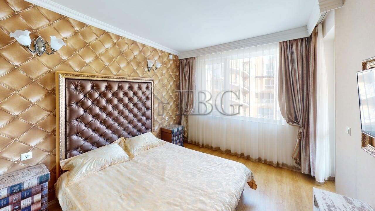 Cozy 2-room apartment in Sunny Beach with modern furnishings and ample natural light.