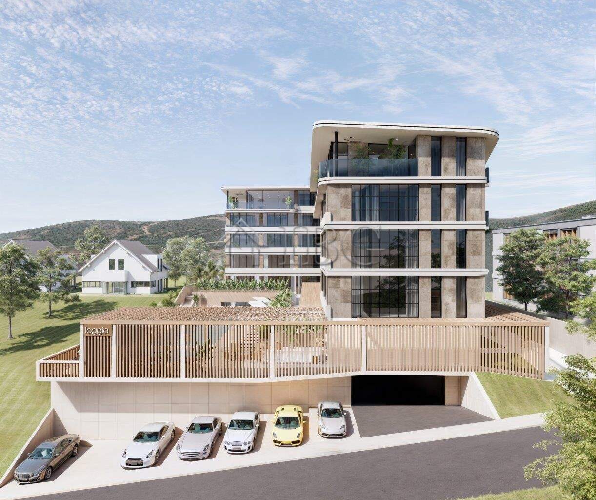 Modern residential building with sea views in Sunny Beach, Bulgaria.