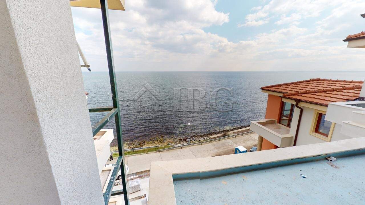 Balcony view of the sea from Villa Metara in Ravda, Bulgaria.