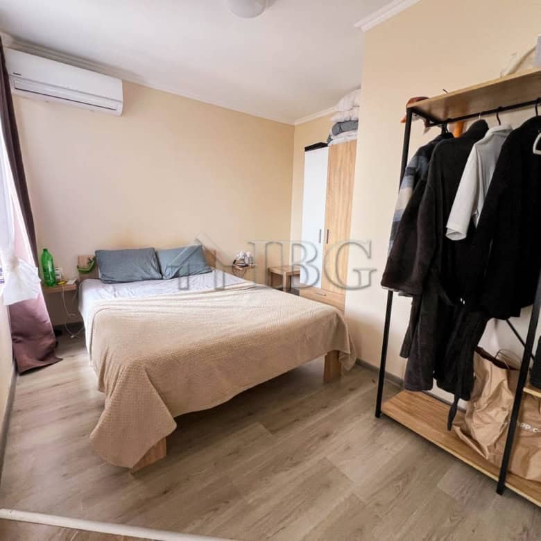 Comfortable 1-bedroom apartment featuring a pool view in Sunny Beach. Modern interior with essential.