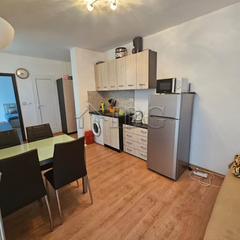 Bright 1-bedroom apartment in Gerber 4 Residence, Sunny Beach, with modern kitchen and living area.