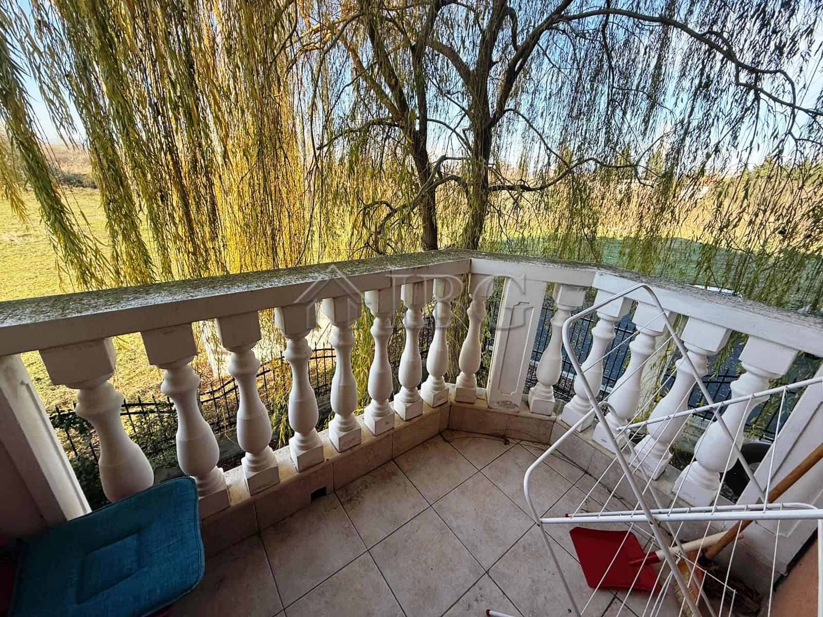 Balcony view of furnished 1-bedroom apartment in Sea Diamond, Sunny Beach.