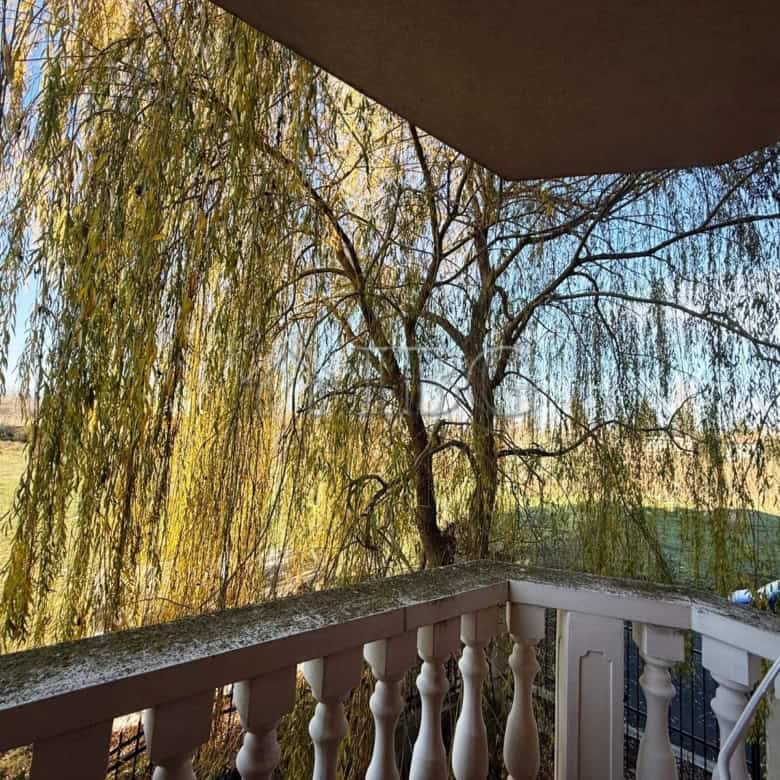 Balcony view of trees and river from Sea Diamond apartment in Sunny Beach.