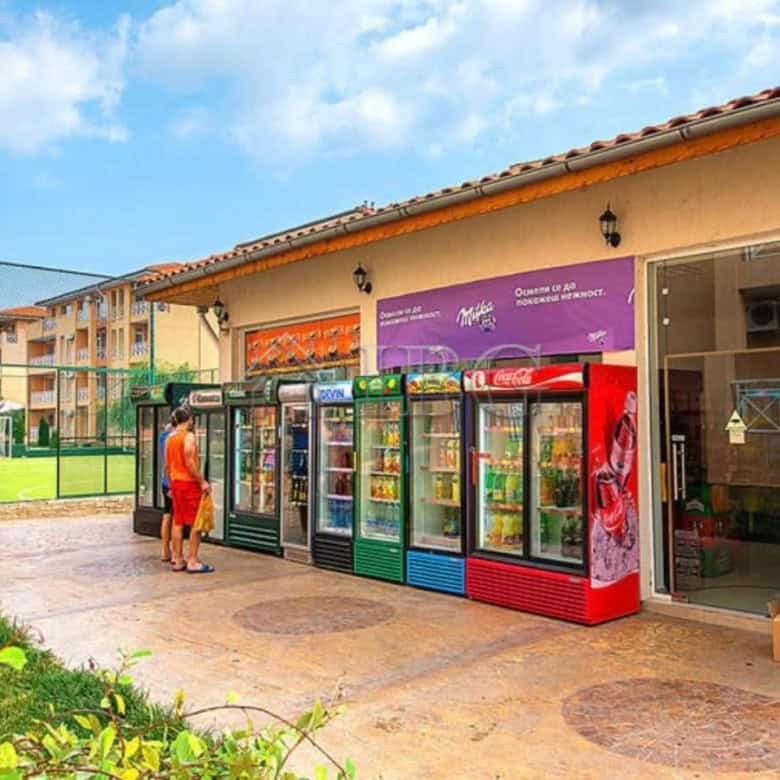 Convenient store with vending machines near Sunny Beach, Bulgaria.