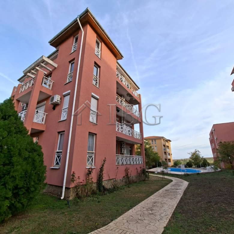 Bright furnished studio apartment in Sunny Beach with balcony views and modern amenities.