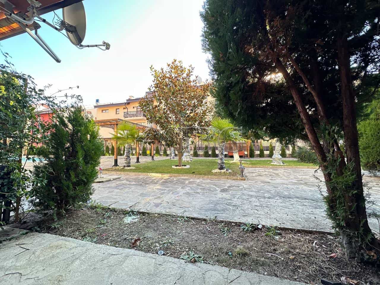 Bright outdoor garden area in Panorama Bay 2, Sveti Vlas, Bulgaria.