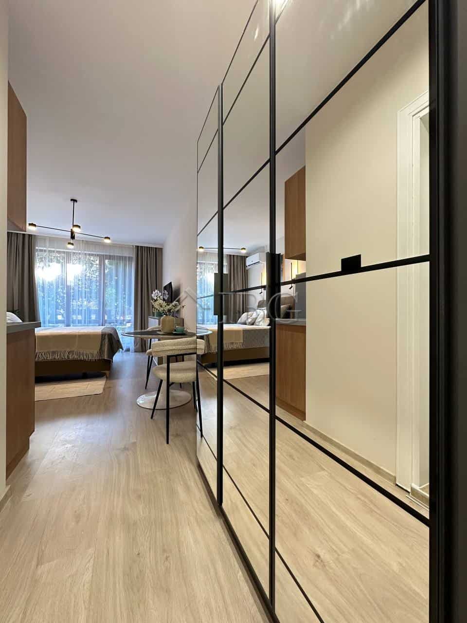 Modern studio apartment in Panorama Bay 2, Sveti Vlas, with stylish interior and scenic views.