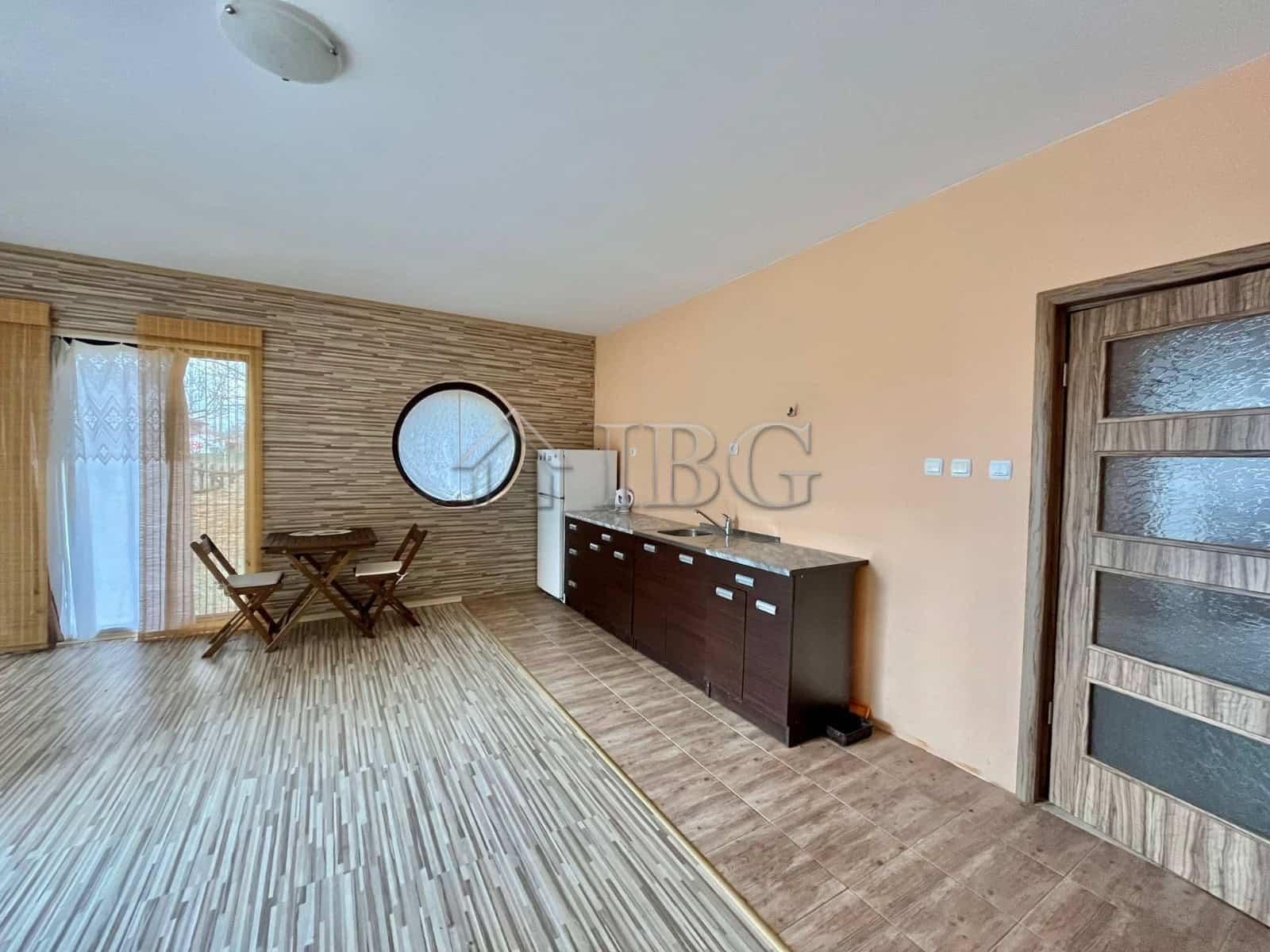 Modern interior of detached house with pool view, no maintenance fee, in Goritsa Village.