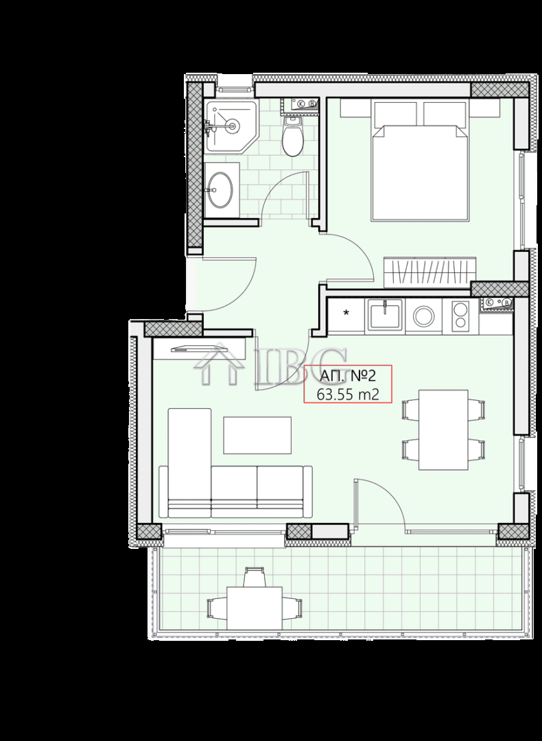 Cozy 1-Bedroom Apartment in Sveti Vlas Bright apartment with 1 bedroom for sale in FairView Vlas, Sveti Vlas. Modern living space with balc.