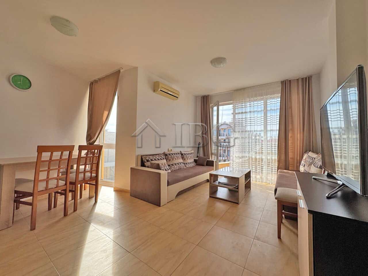 Spacious one-bedroom apartment with modern furnishings in Aqua Dreams, Sveti Vlas, offering stunning.