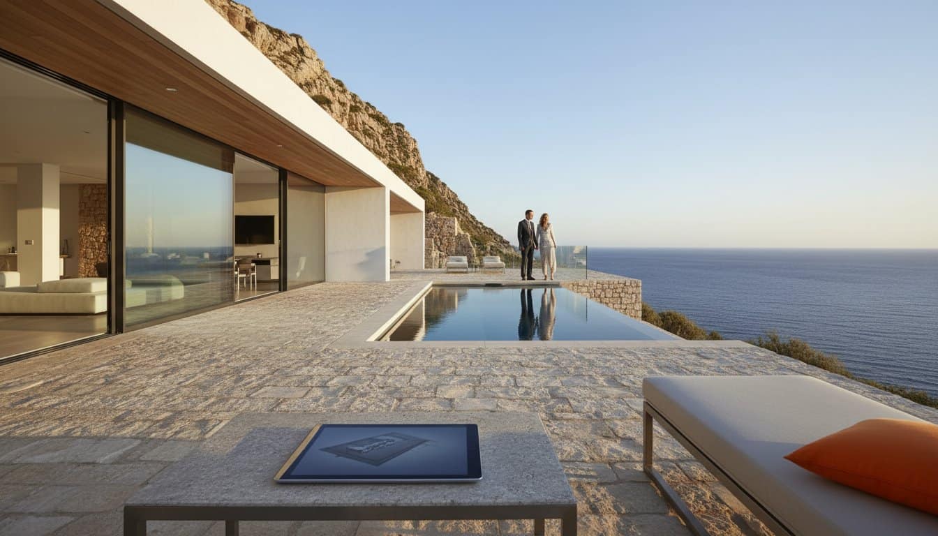 Luxury villa with ocean view and infinity pool for sale.