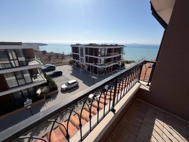 Sea view balcony of a luxury 1-bedroom apartment in Sarafovo.