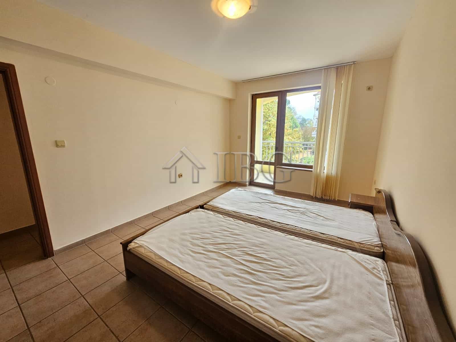 Spacious two-bedroom apartment featuring two bathrooms and a scenic pool view in Sunny Beach.