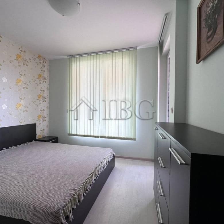 Modern 1-bedroom apartment in Ravda with bright interior and scenic window view.