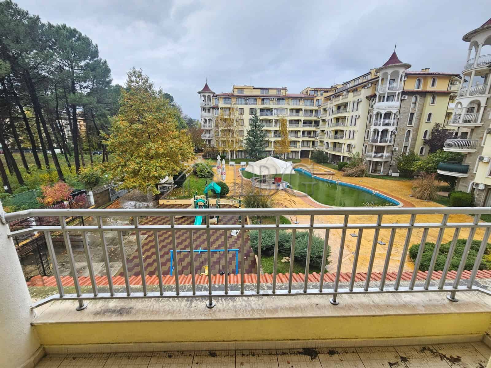 Apartment with 2 bedrooms, 2 bathrooms, and scenic pool view in Sunny Beach.