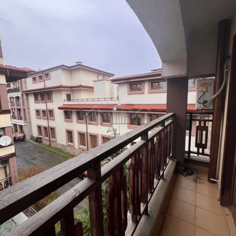 Bright balcony view from a spacious studio apartment in Sveti Vlas. Perfect for relaxing and enjoyin.