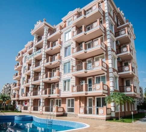 Apartment with pool view in Sunny Beach, Bulgaria.