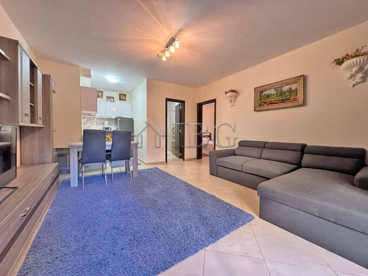 Interior view of a 1-bedroom apartment at Cascadas Family Resort, Sunny Beach.
