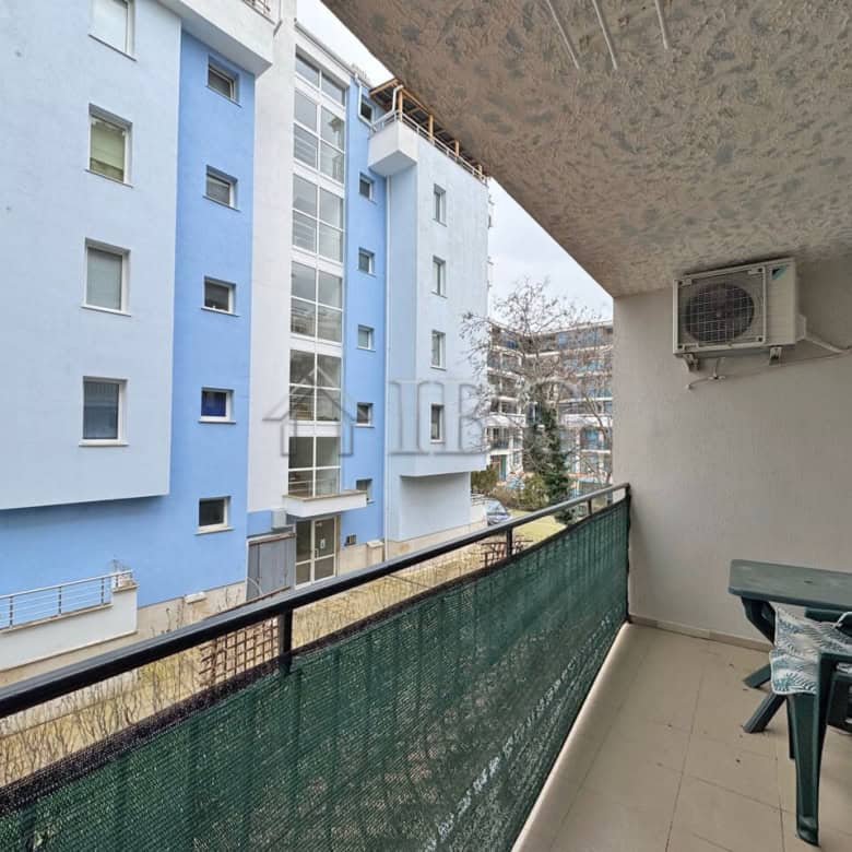 Balcony view of Diamond Bay apartment building in Sunny Beach, Bulgaria.