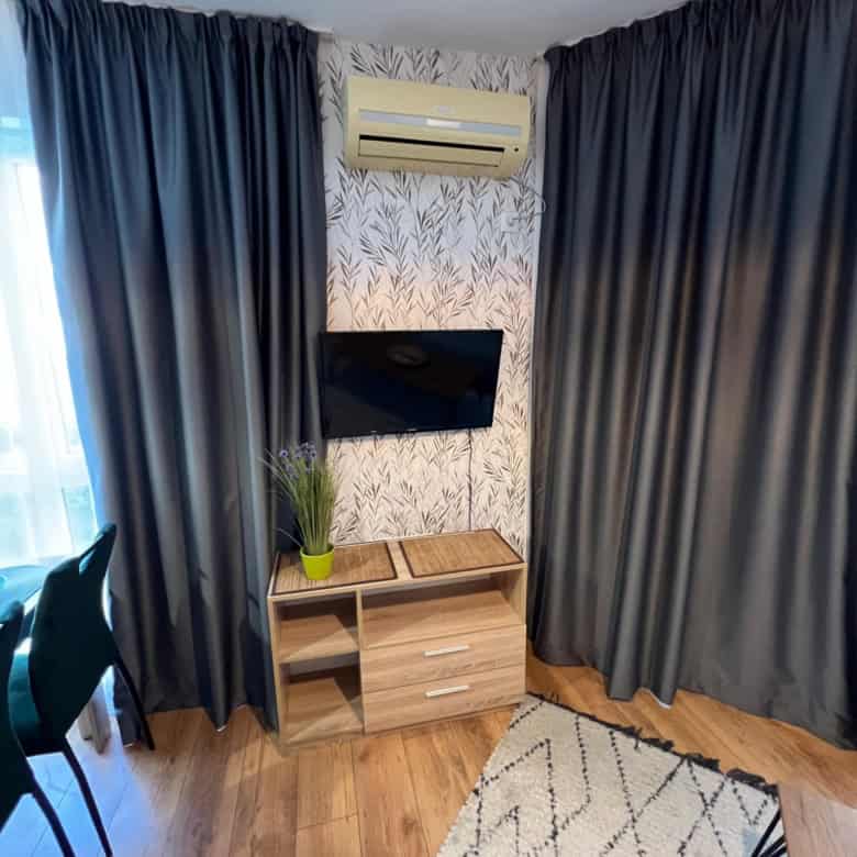 Modern studio apartment in Ipanema Beach Complex, Saint Vlas with stylish decor and amenities.