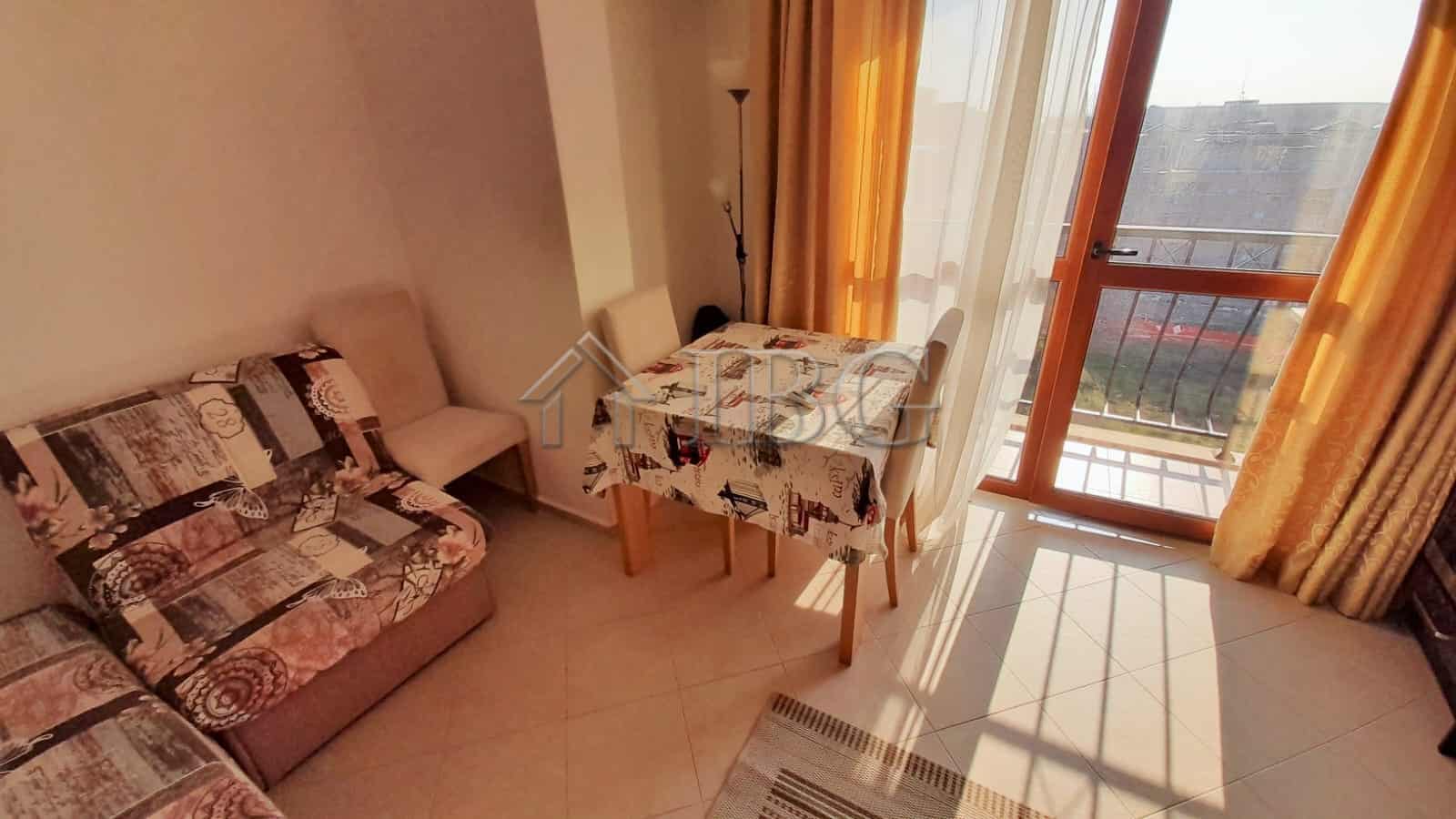 Bright studio apartment with balcony and sea views in Cascadas Family Resort, Sunny Beach. Perfect f.