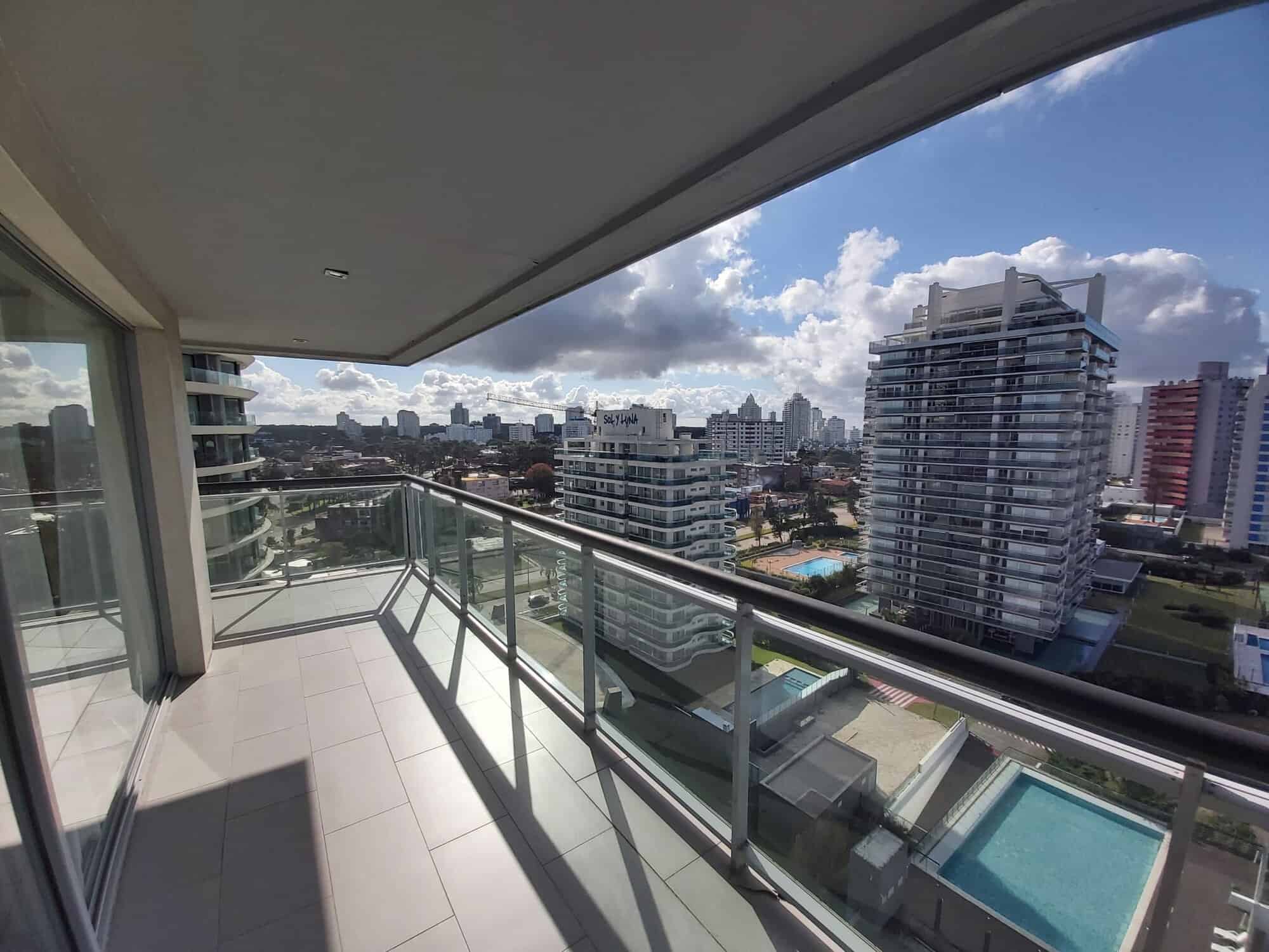 Balcony view of Punta del Este cityscape from an apartment in La Pastora.