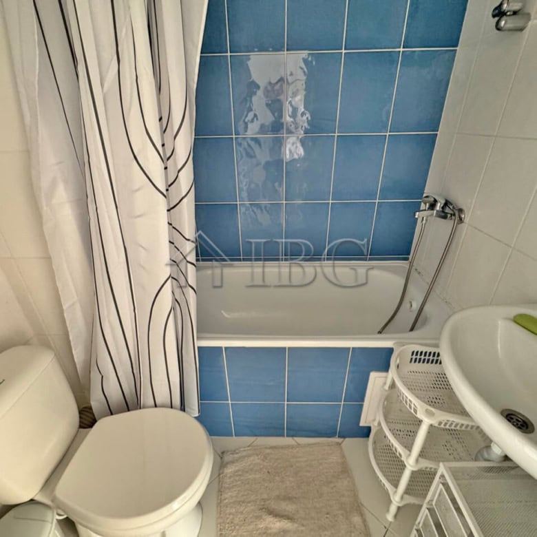 Bright bathroom with bathtub and shower in Gerber Residence 3, Sunny Beach.