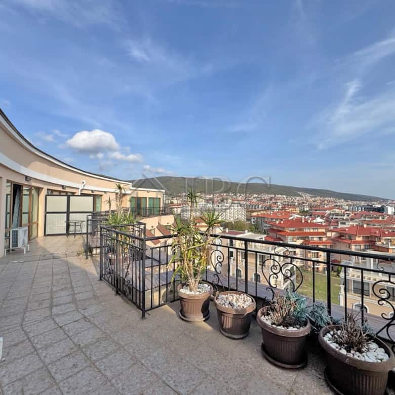 Balcony view of the beachfront 1-bedroom apartment at Grand Hotel Sveti Vlas.