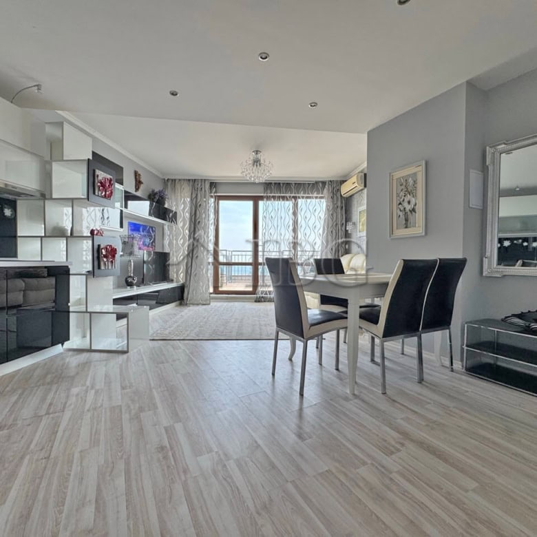 Spacious beachfront 1-bedroom apartment with modern decor and sea views at Grand Hotel Sveti Vlas.