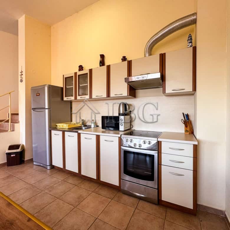Modern kitchen with appliances and sea view in Sunny Beach.