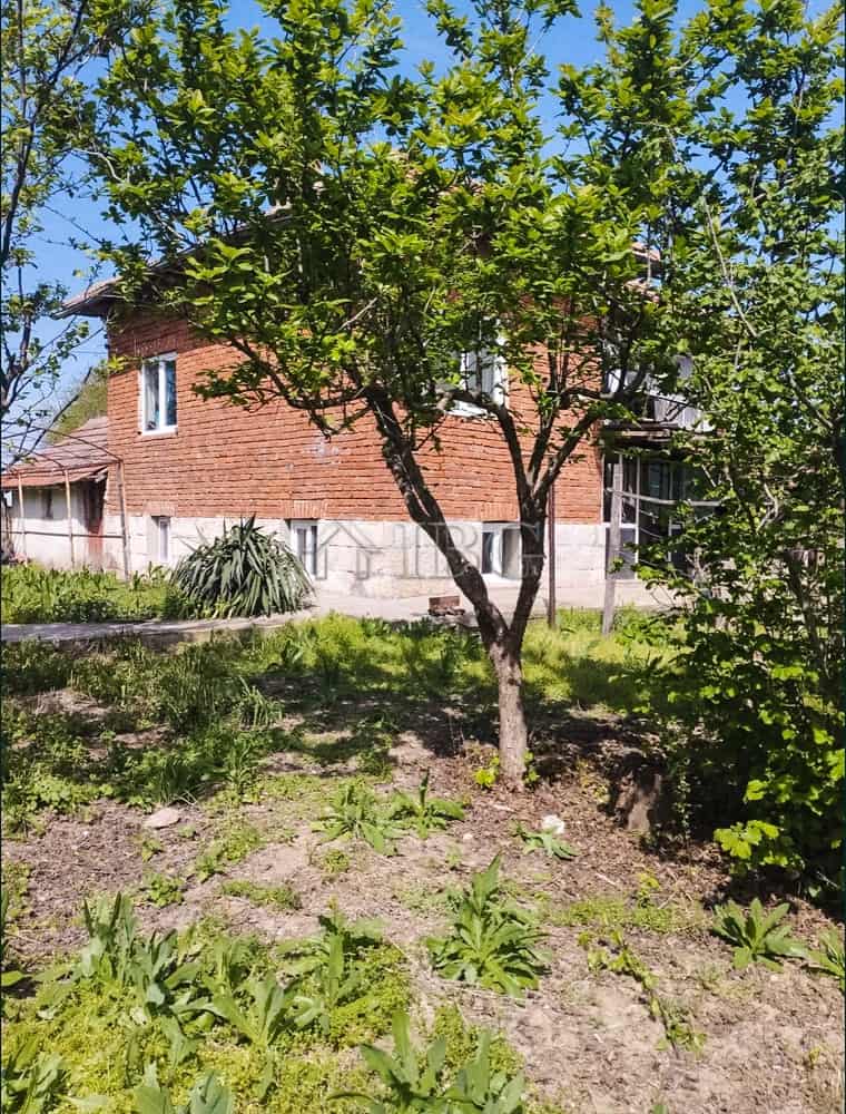 Elegant two-storey home with lush garden and mature trees in a peaceful village setting.