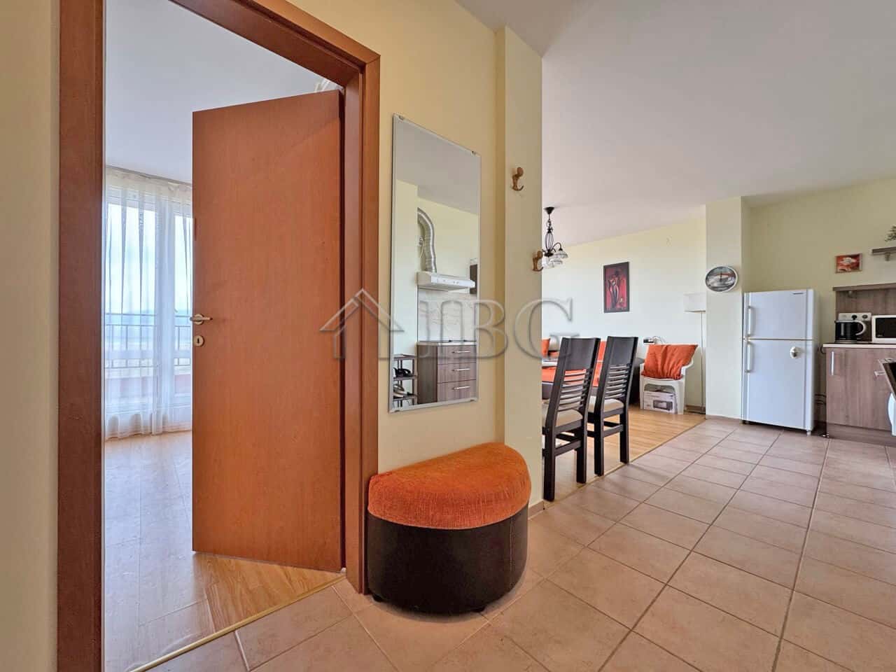 Cozy furnished 1-bedroom apartment with open-plan living area in Sunny Beach.