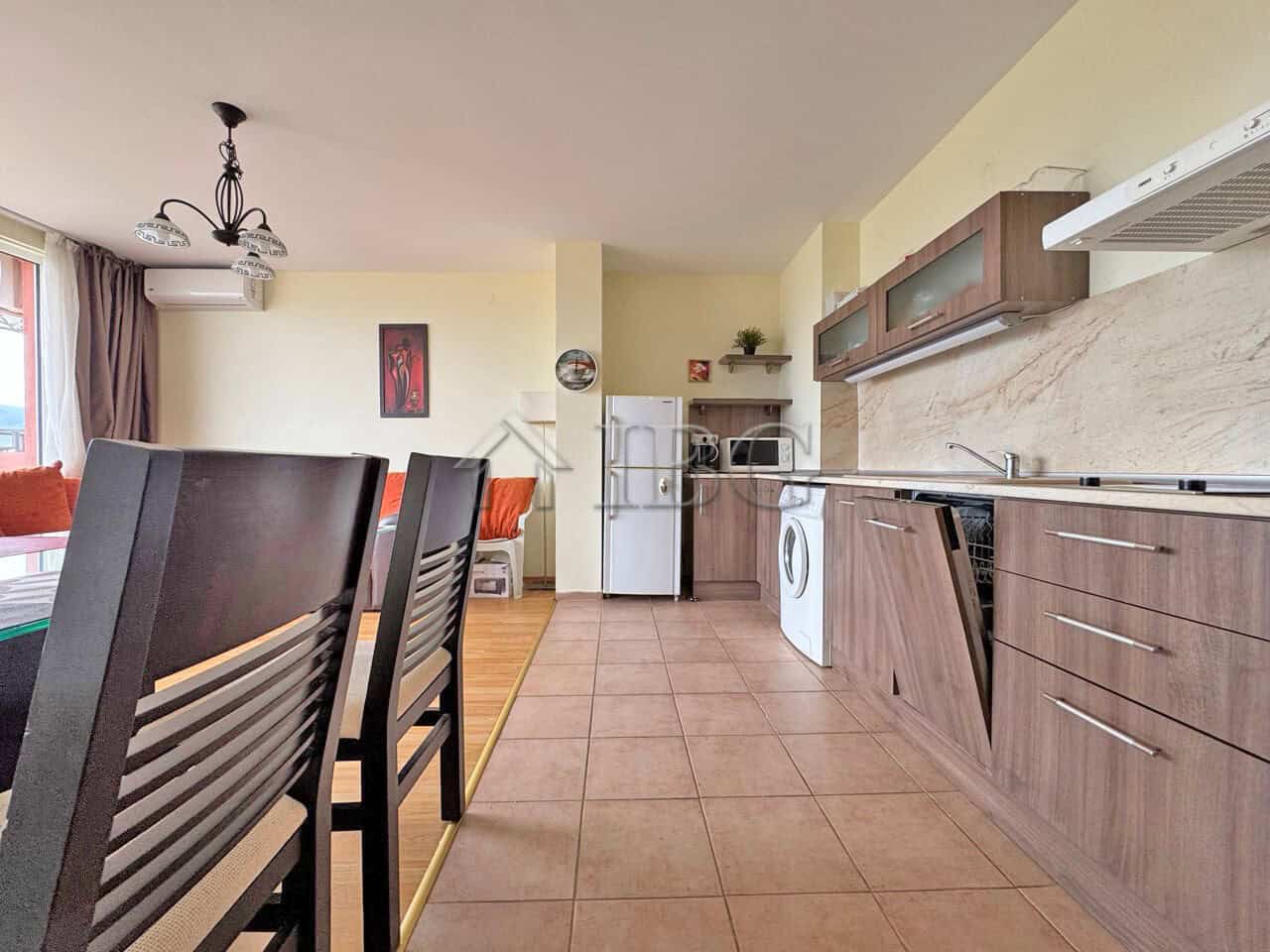 Bright furnished 1-bedroom apartment at Holiday Fort Golf Club, Sunny Beach, with modern kitchen and.