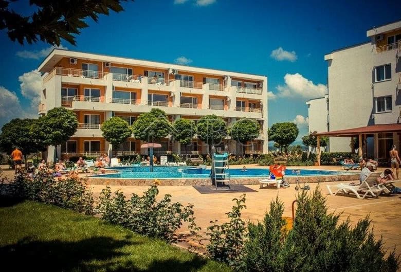 Furnished studio with balcony and park view at Nessebar Fort Club, Sunny Beach. Perfect for relaxing.