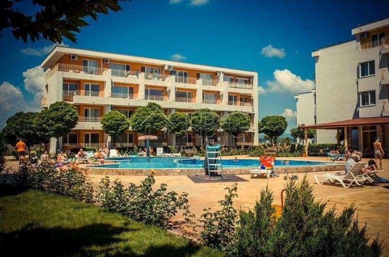 Furnished studio with balcony and park view at Nessebar Fort Club, Sunny Beach. Perfect for relaxing.