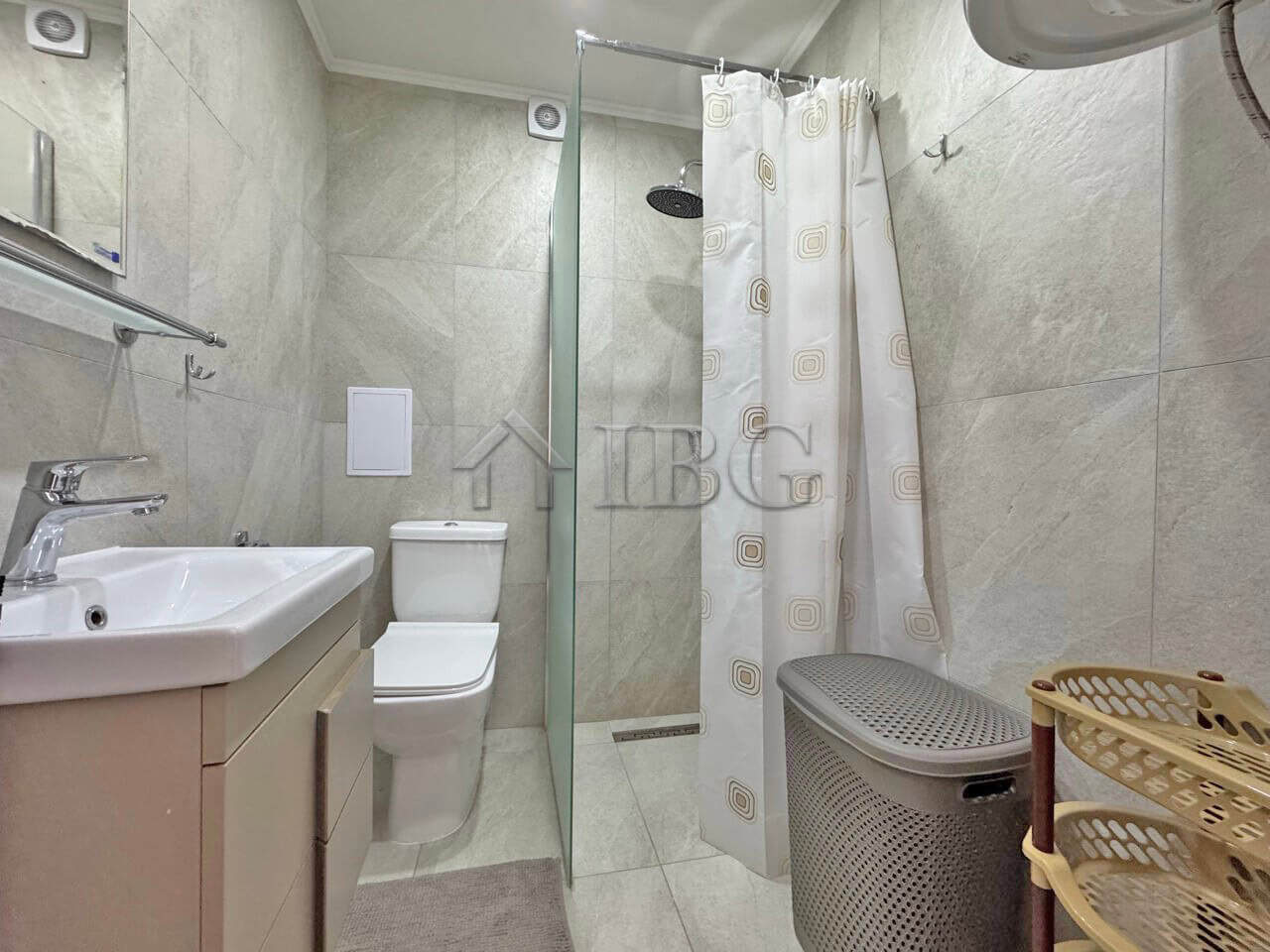 Modern bathroom with shower in J’adore Secret Garden, Sunny Beach.