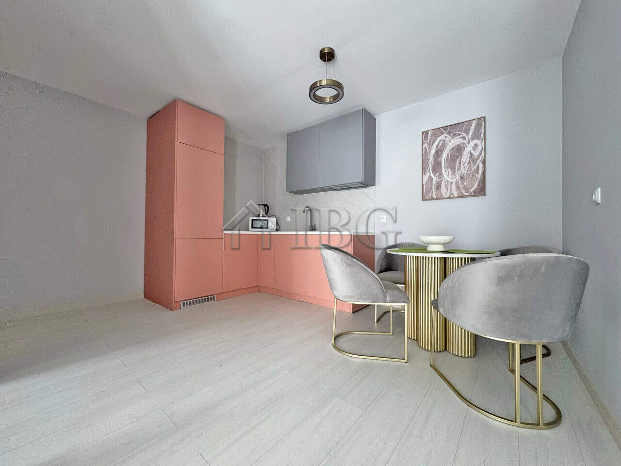 Bright interior of a 2-bedroom apartment in a new complex at Sunny Beach.