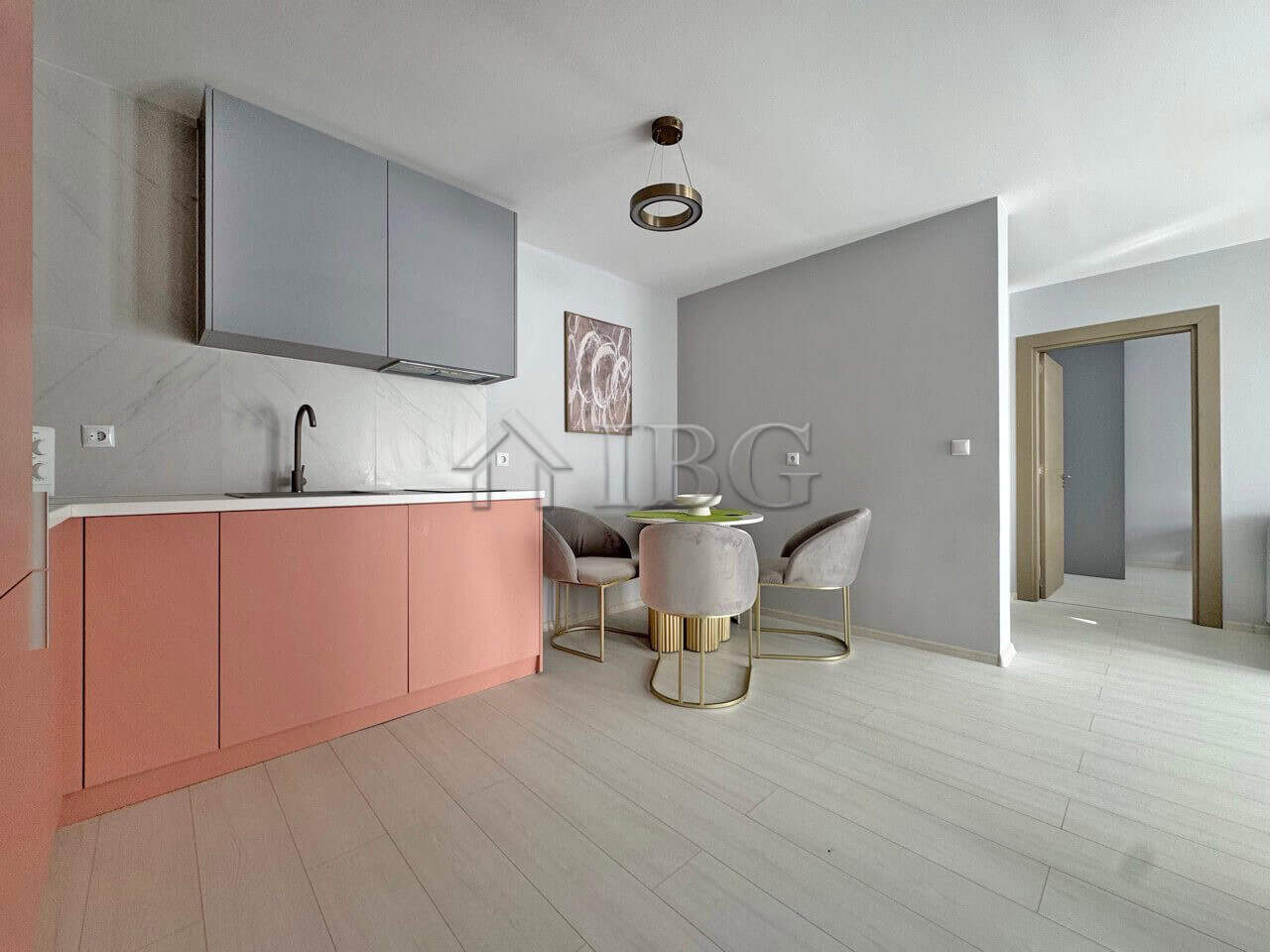 Bright interior of a 2-bedroom apartment in J’adore Secret Garden complex, Sunny Beach.