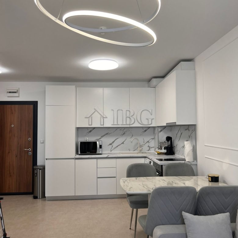 Modern one-bedroom apartment with stylish kitchen and pool view in Polar Star, Sveti Vlas.