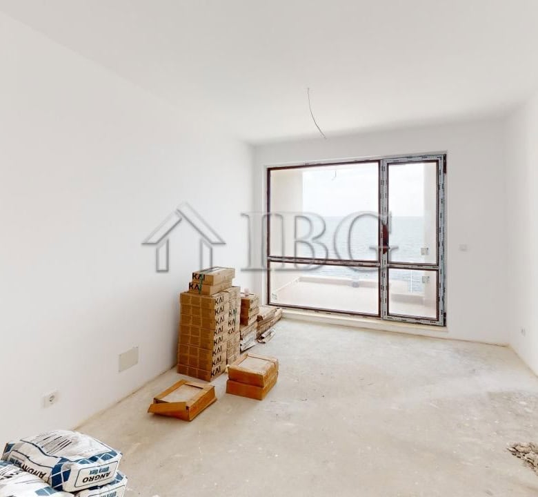 Interior of a new 1-bedroom apartment with sea view in Villa Metara, Ravda.